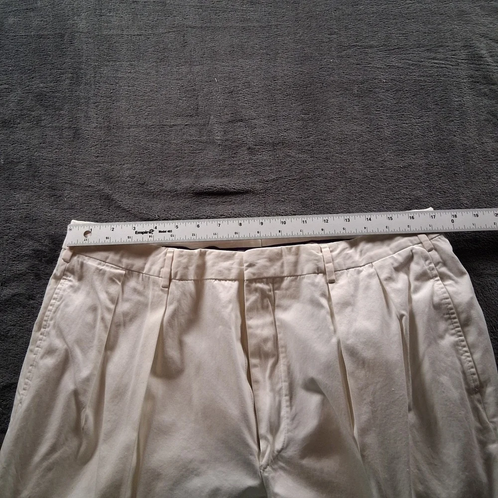 Ralph Lauren Purple Label Trousers Mens 40 White Cotton Made in Italy Wide Leg